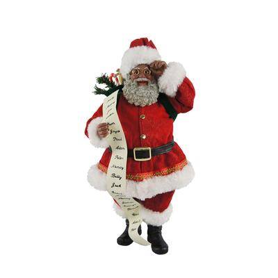 10.75" Traditional African American Santa Claus Christmas Figurine
