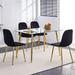 Modern Dining Chairs Set of 4, with Soft Velvet Fabric Side Chairs and Metal Legs Guest Office Chair Spoon Shaped Accent Chairs