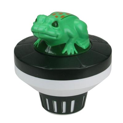 7.5-Inch Green and Black Frog Floating Swimming Pool Chlorine Dispenser - 7.5"
