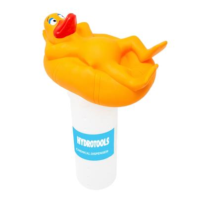 13-Inch Yellow Lounging Duck Swimming Pool Chemical Dispenser - 13"