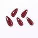 Truejoo French Tip Press On Nails Almond 24 Pcs Bordeaux Red Fake Nails Coffin Stick on Nails Short Soft Gel Fake Nails for Women and Girl Short Fake Nails Kit Fit Perfectly & Natural Reusable