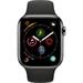 Restored Apple Watch Series 4 - GPS + Cellular 44mm - Space Black Stainless Steel Case with Black Sport Band (Refurbished)