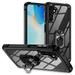 Armor Case for Samsung Galaxy A14 5G Adjustable Kickstand & Military Grade Shockproof Heavy Duty Protective Ring Holder Clear PC Back & TPU Frame for Samsung Galaxy A14 5G Black