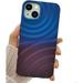 Compatible with iPhone 13 Phone Case Girls Cute Gradient Bicolor Crimp Wave Pattern Soft Silicone Shockproof Camera Protective Back Cover Slim Phone Case for Women - Blue Wine Red