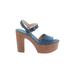 Mix No. 6 Heels: Blue Print Shoes - Women's Size 6 - Open Toe