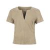 Kurzarmhemd MAZE "Arona", Damen, Gr. M, US-Größen, grau (taupe), Obermaterial: 100% Leder, Lamm, Kurzarm, Hemden