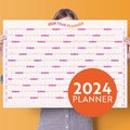 2024 A1 Year Wall Planner - Pinks And Oranges