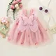 Suefunskry-Robe d'été en tulle pour bébé fille motif aile de papillon en fibre 3D robe de soirée