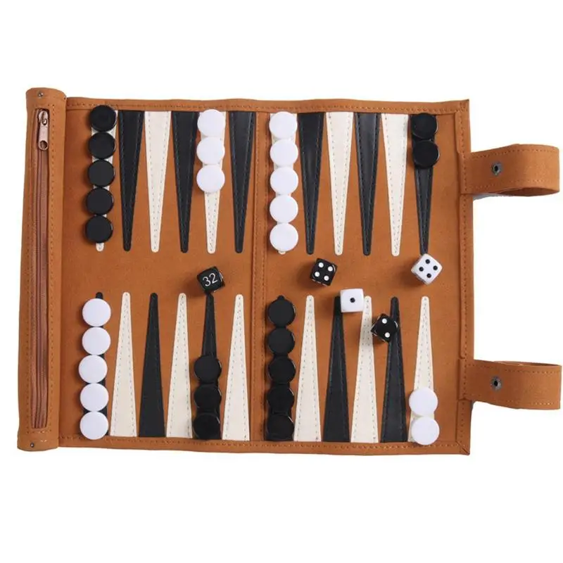 Jeu de société Backgammon en cuir pour adultes, jeux de société, extérieur, logique, pensée traditionnelle，jeux enfant，jeu de société enfants