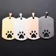 5Pcs High Quality Rectangle Hollow Paw Print Tags Pendant Dog ID Stainless Steel Blank Dog Tags 4