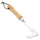 Crevice Weeding Tool 9 Inch Wooden Handle Stainless Steel Manual Lawn Mower L-shaped Weeding Sickle