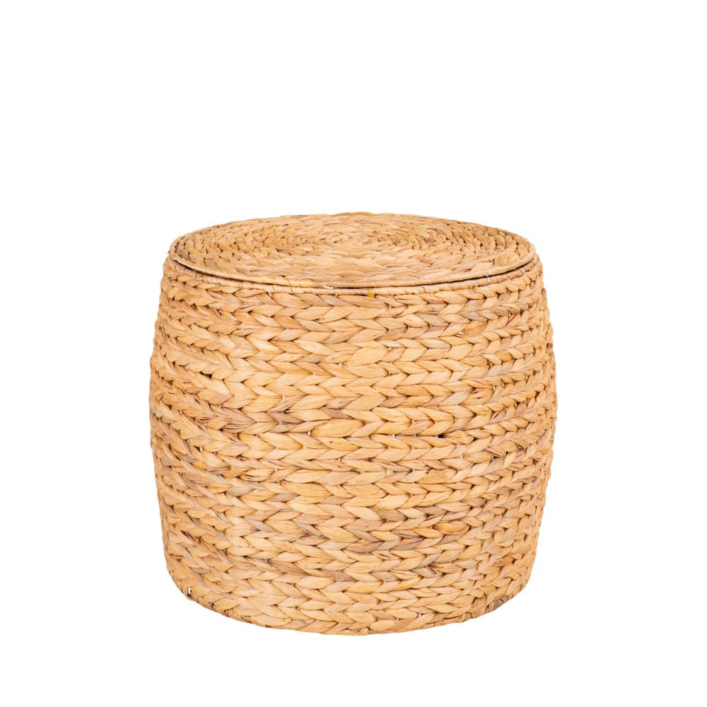 Table d’appoint avec rangement en jacinthe d’eau ø43cm - Naturel