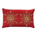 19.5" Embroidered Bead Snowflake Rectangular Christmas Throw Pillow