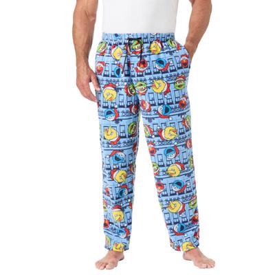 Men's Big & Tall Microfleece holiday pajama pants by KingSize in Christmas Sesame Friends (Size 5XL) Pajama Bottoms