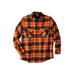 Men's Big & Tall Plaid Flannel Shirt by KingSize in Burnt Orange Plaid (Size 2XL)
