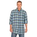 Men's Big & Tall Holiday Plaid Flannel Shirt by Liberty Blues in Shadow Blue Plaid (Size 7XL)