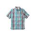 Men's Big & Tall Short-Sleeve Plaid Sport Shirt by KingSize in Holiday Plaid (Size 4XL)