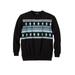 Men's Big & Tall Graphic Fleece Sweatshirt by KingSize in Yeti Fair Isle (Size 5XL)