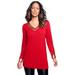 Plus Size Women's Sequin Pullover Sweater by Roaman's in Red Boarder Sequin (Size 12)