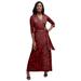 Plus Size Women's Pullover Wrap Knit Maxi Dress by The London Collection in Classic Red Flower (Size 24 W)