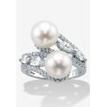 Women's 1.30 Cttw. .925 Sterling Silver Round Freshwater Cultured Pearl Ring (9Mm) by PalmBeach Jewelry in Silver (Size 10)