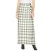 Plus Size Women's Side-Button Wool Skirt by Jessica London in Ivory Shadow Plaid (Size 20 W) Wool Faux Wrap Plaid Maxi Skirt