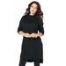 Plus Size Women's High-Low Mockneck Ultimate Tunic by Roaman's in Black (Size 30/32) Mock Turtleneck Long Sleeve Shirt
