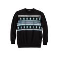 Men's Big & Tall Graphic Fleece Sweatshirt by KingSize in Yeti Fair Isle (Size 6XL)