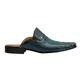 Mens Classic Backless Shoes Snakeskin Effect Real Leather Slip on Half Loafers Mules [ M139-695-BLUE-46 ]