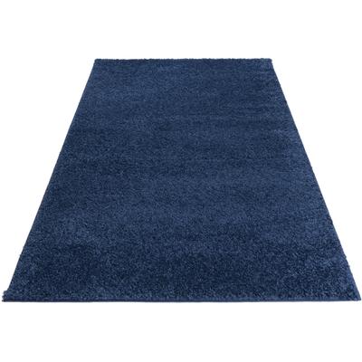 Hochflor-Teppich MY HOME "Viva" Gr. 4, blau, B:160cm H:45mm L:230cm, Kunstfaser, Teppiche, Uni Farben, einfarbig, besonders weich und kuschelig, Kundenliebling Image