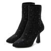 High-Heel-Stiefelette LASCANA "Sock Boot", Damen, Gr. 39, schwarz, Obermaterial: 100% Textilmaterial. Futter: 50% Lederimitat, 50% Textilmaterial. Decksohle: 100% Lederimitat. Laufsohle: 100% Synthetik, unifarben, Glitzer, elegant, Schuhe,...