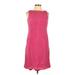 Style&Co Casual Dress - A-Line High Neck Sleeveless: Burgundy Solid Dresses - Women's Size 10 Petite