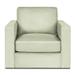 Armchair - Eleanor Rigby Magdalena 36" Wide Armchair Wood/Genuine Leather in Gray/White/Brown | 35 H x 36 W x 40 D in | Wayfair MAGD-10-CAR-IVOR-SS