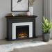 Lark Manor™ Ellington Circle Electric Fireplace, Glass in Black | 36 H x 47.38 W x 11.63 D in | Wayfair 8716099D3D3D4E64871AE5419B799BDF