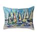 East Urban Home Many Sailboats Indoor/Outdoor Rectangular Lumbar Cushion Polyester/Polyfill blend | 16 H x 20 W x 6 D in | Wayfair