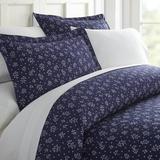 Palomino Garden Pattern Duvet Cover Set Microfiber in Blue/White/Navy Laurel Foundry Modern Farmhouse® | Full/Queen Duvet Cover + 2 Shams | Wayfair