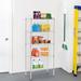 Rebrilliant Shelving Unit Storage for Small Places Restaurant Garage Pantry Kitchen Garage Rack Plastic/Steel in White | Wayfair