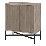 Wade Logan® Biddick 2 - Door Square Accent Cabinet Wood/Plastic/Acrylic/Metal in Gray/Brown | 32 H x 28 W x 15 D in | Wayfair
