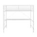 Isabelle & Max™ Metal Loft Bed Frame w/ Desk, Protective Guard Rails & Ladder Metal in White | 70.75 H x 42.25 W x 82 D in | Wayfair