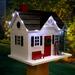 Home Bazaar Holiday Offerings Ski House w/LED Lights 10 H x 10 W x 8 D Birdhouse Wood in Brown/White | 10 H x 10 W x 8 D in | Wayfair HB-9300CLED