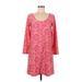 Kaeli Smith Casual Dress - Shift Scoop Neck 3/4 sleeves: Pink Dresses - Women's Size Medium