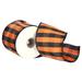 Vickerman 734117 - 4"x10Y Orange Aspen Checks Ribbon (QR230510) Stripe Patterned Christmas Ribbons