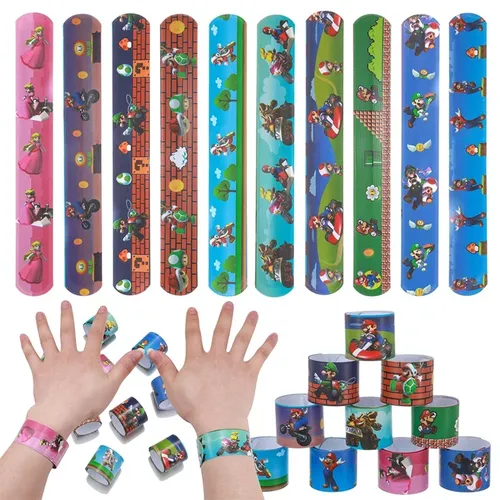 Super Mario Bros Slap Armbänder Anime Anime Armband Kinder tasche Slap Band Puzzle Spielzeug süße