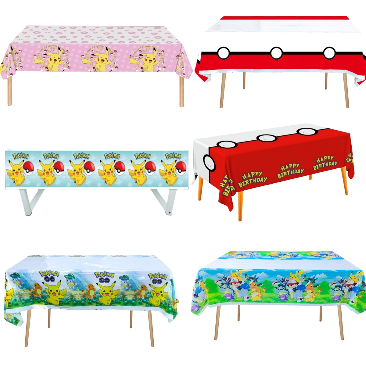 Pokemon Tischdecke Geburtstag Party Dekorationen Baby Dusche Einweg Geschirr Pikachu Tischdecke Kinder Gefälligkeiten Party Supplies Image