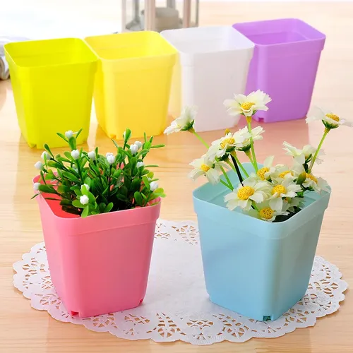 10PC Bunte Multi Platz Kindergarten Blumentopf Kunststoff Kindergarten Topf Anlage Samen