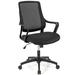 Costway Modern Breathable Mesh Chair with Curved Backrest and Armrest-Black
