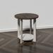 COZAYH Farmhouse Coffee Table with Storage Shelf, Rustic Round Country Accent Table with Stunning Radial Pattern, End table