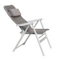 Cterwk Aluminum Alloy Lounge Chair Adjustable Recliner with Pillow Camping Chair for Poolside Backyard Beach Support 300lbs Gray