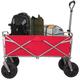 Portable Folding Wagon DFITO Outdoor Garden Multipurpose Micro Collapsible Beach Trolley Cart Camping Folding Wagon Red-Beige