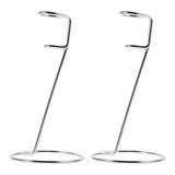 2pcs Stainless Steel Milk Storage Racks Milk Frother Stands for Home (Silver)